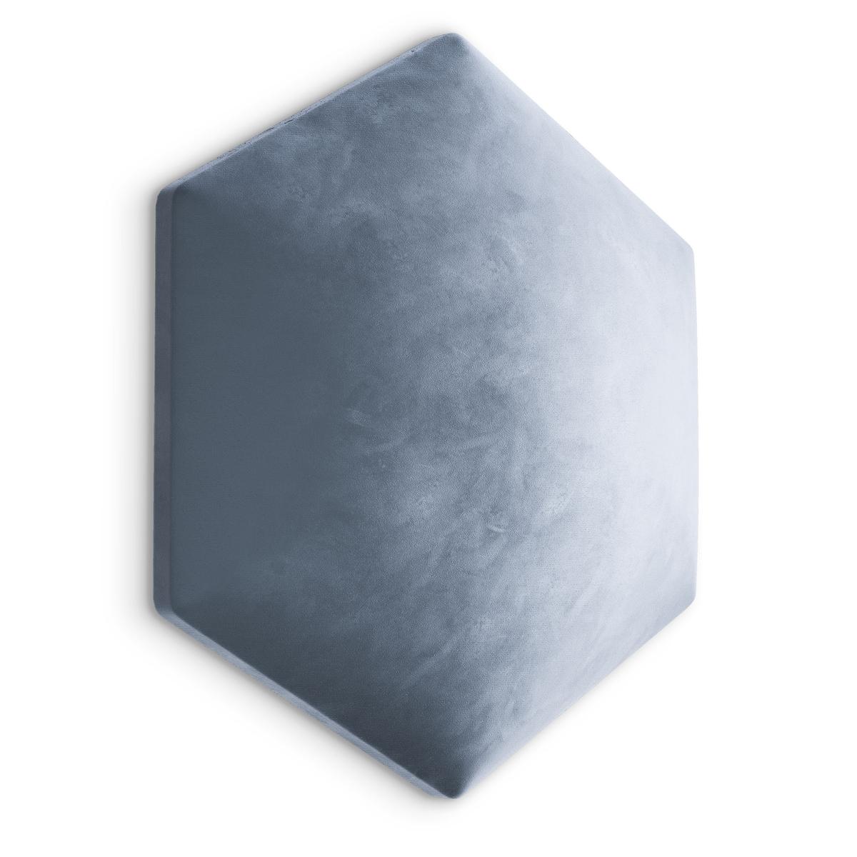 Panele tapicerowane  26x30 cm hexagon magic velvet błękitny