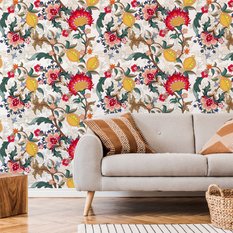 Tapeta ścienna folkowe kwiaty natura kolory salon  - Miniaturka zdjęcia nr 5