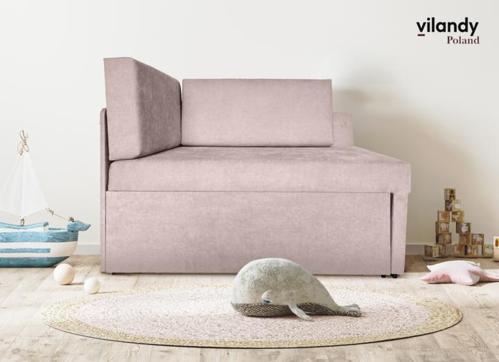Narożnik Viluś 108x81x78 cm sofa jednoosobowa do pokoju salonu z funkcją spania i przechowywania dla dzieci różowy nr. 1