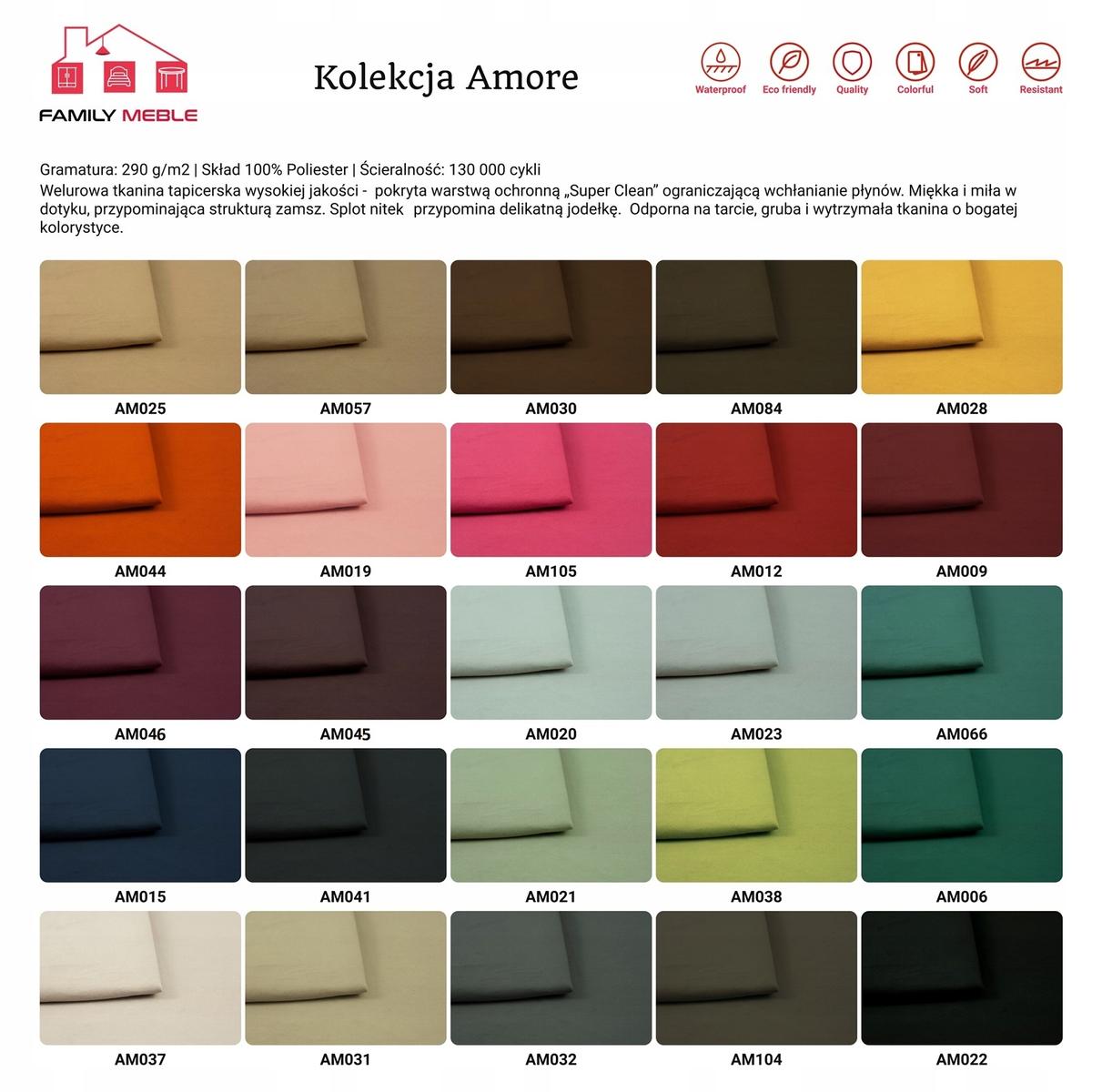 Zestaw wypoczynkowy ZOJA sofa + 2 fotele + 2 podnóżki brązowe do salonu Amore nr. 11