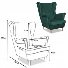 Fotel uszak Angelo plaster miodu zielony - Miniaturka zdjęcia nr 5