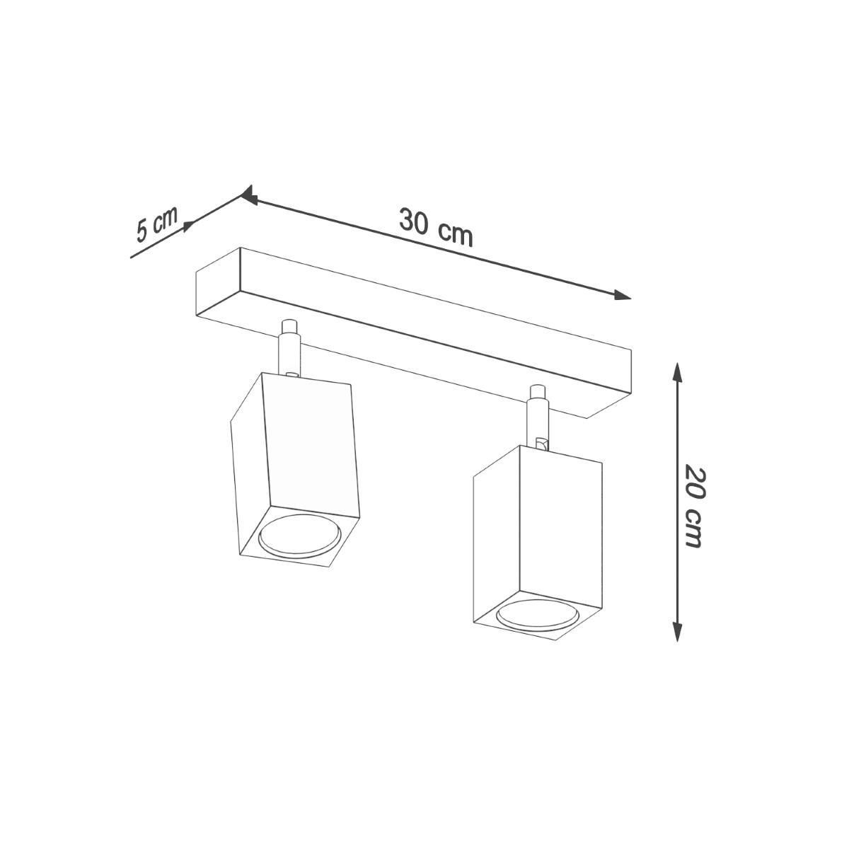 Plafon KEKE 2 dąb 20x5x30cm nowoczesna lampa GU10 do salonu  nr. 4