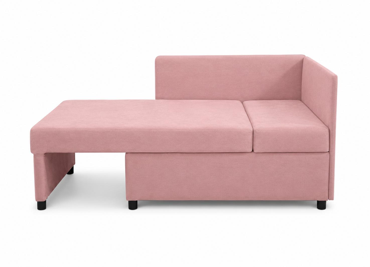 Sofa Viluś 106x75x80 cm różowa rozkładana sofa narożna jednoosobowa z funkcją spania i pojemnikiem na pościel nr. 9