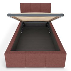 Łóżko Pojedyncze 90x200cm łóżko tapicerowane z pojemnikiem brudny róż do sypialni wezgłowie 110 cm - Miniaturka zdjęcia nr 9