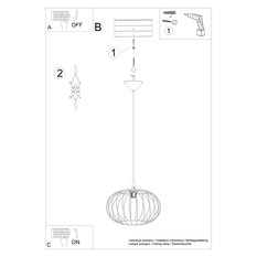 Lampa wisząca TSUNO 86x35x35cm nowoczesna E27 do salonu - Miniaturka zdjęcia nr 6