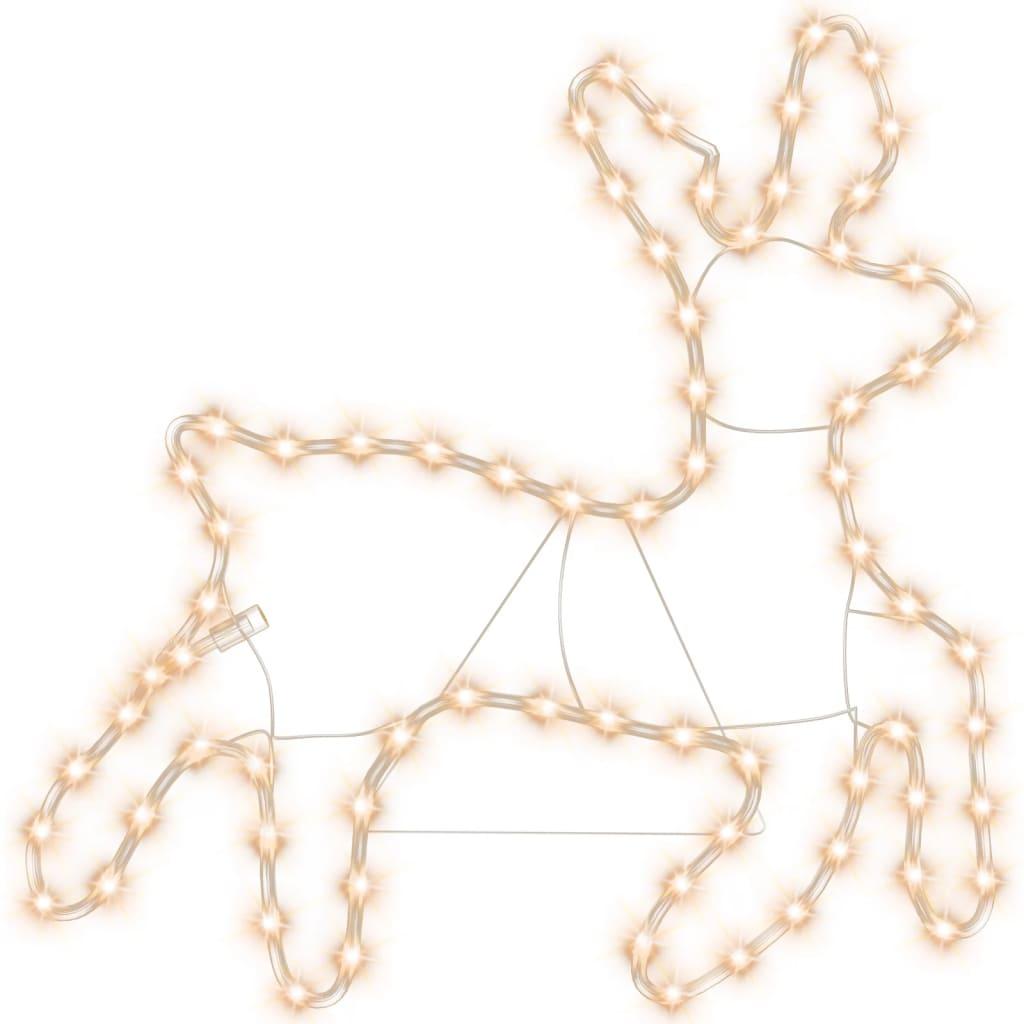Świąteczna dekoracja 57 cm w kształcie renifera do ogrodu ciepła biel nr. 1