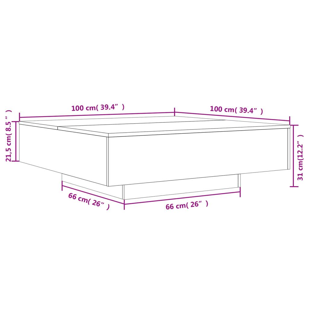 Stolik kawowy 100x100x31 cm stabilny czarny do salonu nr. 10