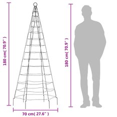 Choinka z lampek, na maszt, 200 ciepłych białych LED, 180 cm - Miniaturka zdjęcia nr 10