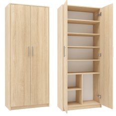 Regał Rafcio 2D 74x180x35 cm z półkami i drzwiami do pokoju biura dąb sonoma bestseller  - Miniaturka zdjęcia nr 1