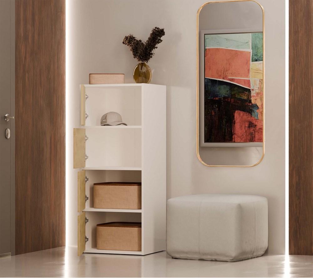 Komoda ALMA 119x50x40 cm do salonu dąb artisan biel nr. 7