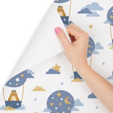 Tapeta dla chłopca, balony, niedźwiedzie, gwiazdy  - Miniaturka zdjęcia nr 3