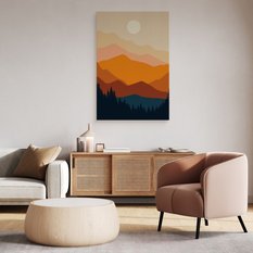 Obraz Do Sypialni Zachód Słońca Góry Krajobraz Las Styl Boho 80x120cm - Miniaturka zdjęcia nr 6