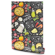 Tapeta Kuchenna PIZZA Oliwki Pomidory Ser Napisy  - Miniaturka zdjęcia nr 1