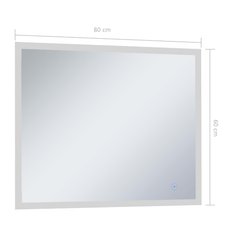  Lustro 80x60 cm do sypialnia łazienki z LED i czujnikiem dotykowym srebrny  - Miniaturka zdjęcia nr 8