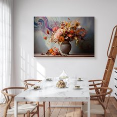 Obraz Na Płótnie Suszone Kwiaty W Ekskluzywnym Wazonie 120x80 Styl Nowoczesny - Miniaturka zdjęcia nr 4