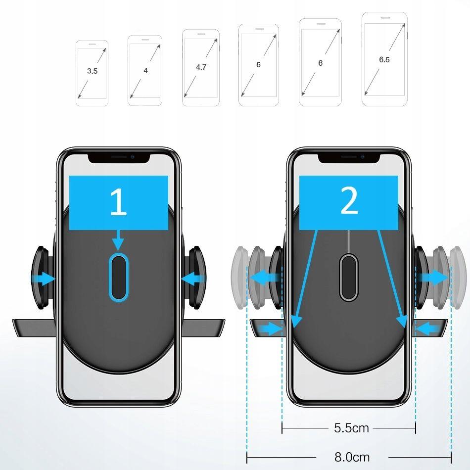 Uchwyt samochodowy do telefonu zaciskany mocny  nr. 6
