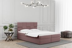 Łóżko ALMA 140x200cm z funkcją przechowywania i materacem do sypialni różowe