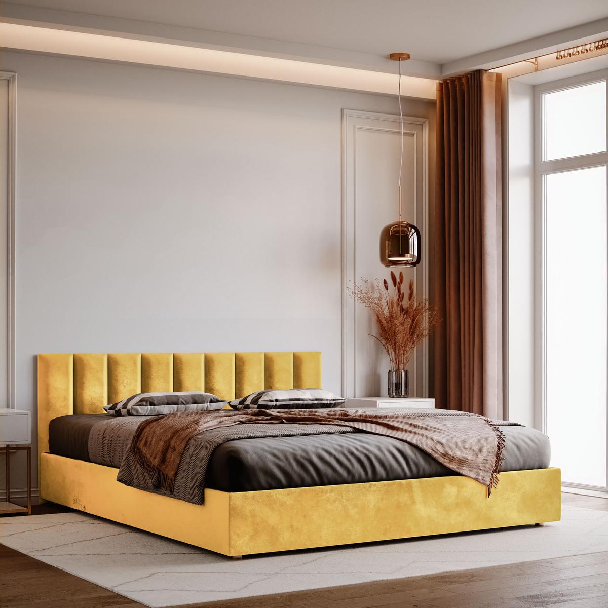  Panele tapicerowane 60x15 cm na ścianę magic velvet żółty  nr. 5