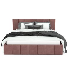 Łóżko tapicerowane 160x200 premium z pojemnikiem do sypialni brudny róż wezgłowie 107 cm - Miniaturka zdjęcia nr 9