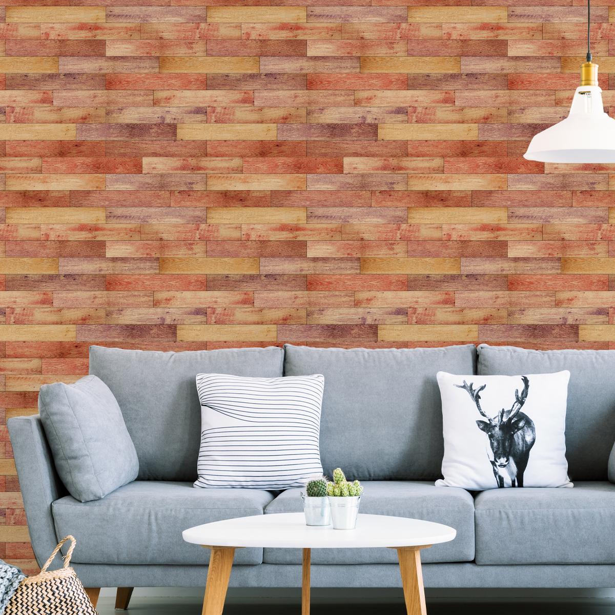Tapeta Kolorowe Poziome DESKI Imitacja Drewna 3D 53x1000  nr. 5