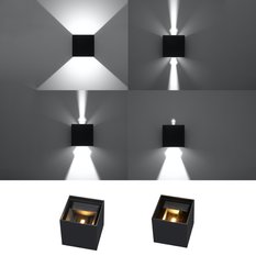 Kinkiet LUCA czarny LED IP54 10x10x10cm nowoczesna lampa LED do salonu - Miniaturka zdjęcia nr 7