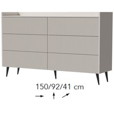 Komoda Ademo 6S 150 cm do salonu sypialni kaszmir  - Miniaturka zdjęcia nr 2