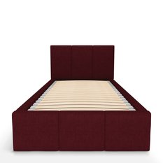 Łóżko Pojedyncze 90x200cm łóżko tapicerowane z pojemnikiem bordowe do sypialni wezgłowie 110 cm - Miniaturka zdjęcia nr 7