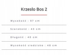 Krzesło BOS 2 40x43x97 cm z drewna litego tapicerowane do jadalni brązowe z brązowym siedziskiem - Miniaturka zdjęcia nr 4