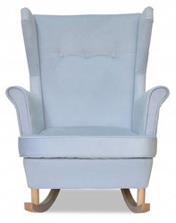 Fotel Uszak bujany WELUR pastelowe niebieskie lux - Miniaturka zdjęcia nr 2