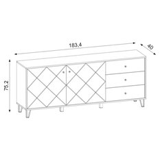 Komoda Bilbao 183 cm do sypialni salonu dąb artisan biały mat - Miniaturka zdjęcia nr 4