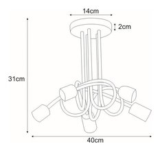 Lampa sufitowa K-3621 DEZE 40x31x40 cm do salonu lub pokoju czarny - Miniaturka zdjęcia nr 3