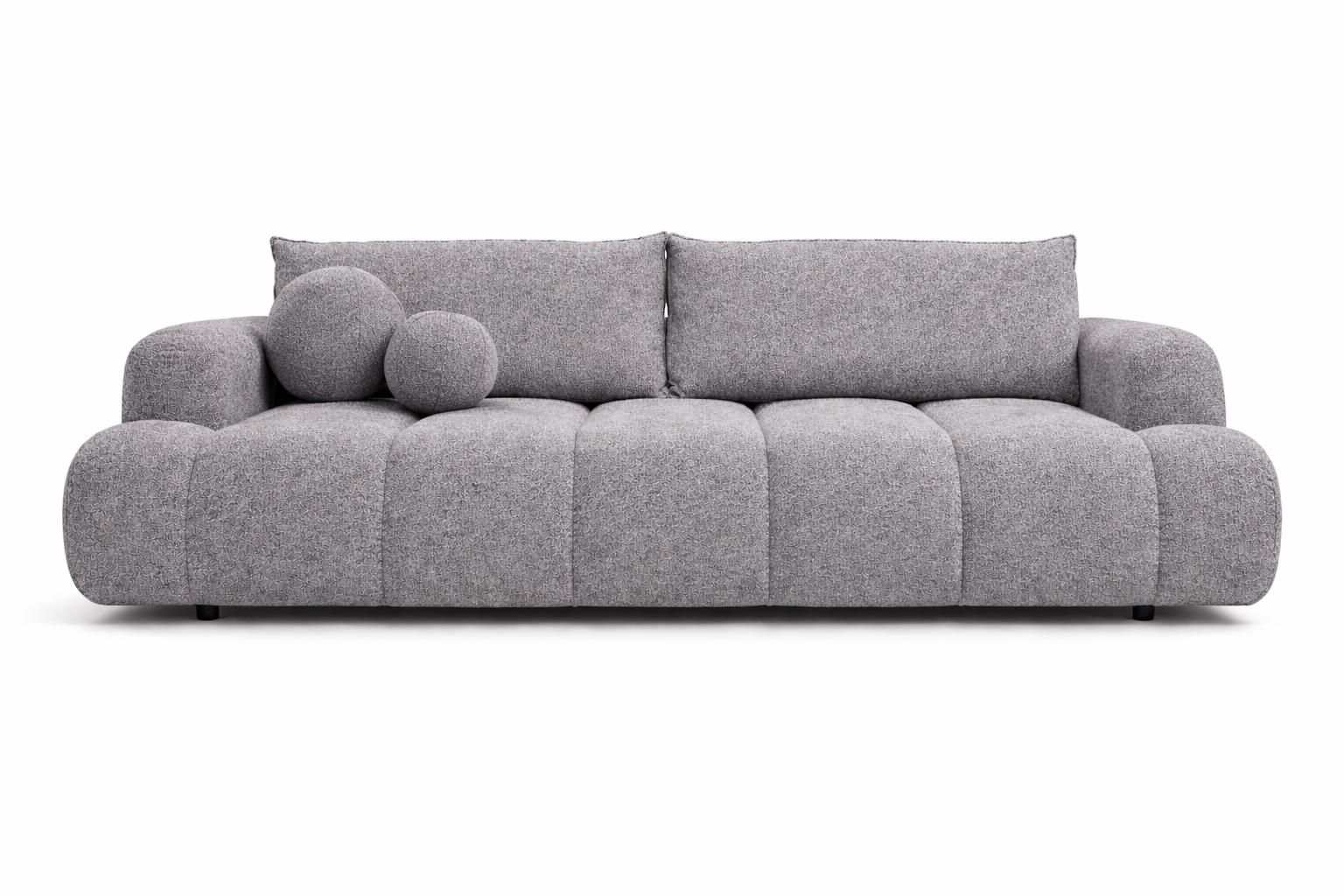 Kanapa rozkładana trzyosobowa z funkcją spania Mediolan 250x112x90 cm sofa z funkcją spania tkanina LOOP szara nr. 3