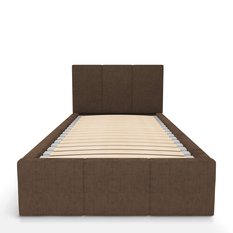 Łóżko Pojedyncze 90x200cm łóżko tapicerowane z pojemnikiem brązowe do sypialni wezgłowie 110 cm - Miniaturka zdjęcia nr 7