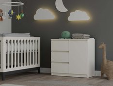 Komoda Malwa 75x80x40 cm do salonu sypialni kaszmir beż - Miniaturka zdjęcia nr 4