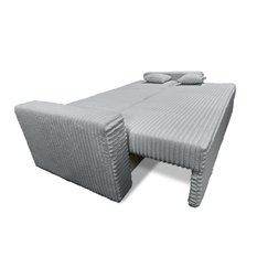 Kanapa rozkładana z funkcją spania 230x90x85 cm poduszki top gruby sztruks szary - Miniaturka zdjęcia nr 2