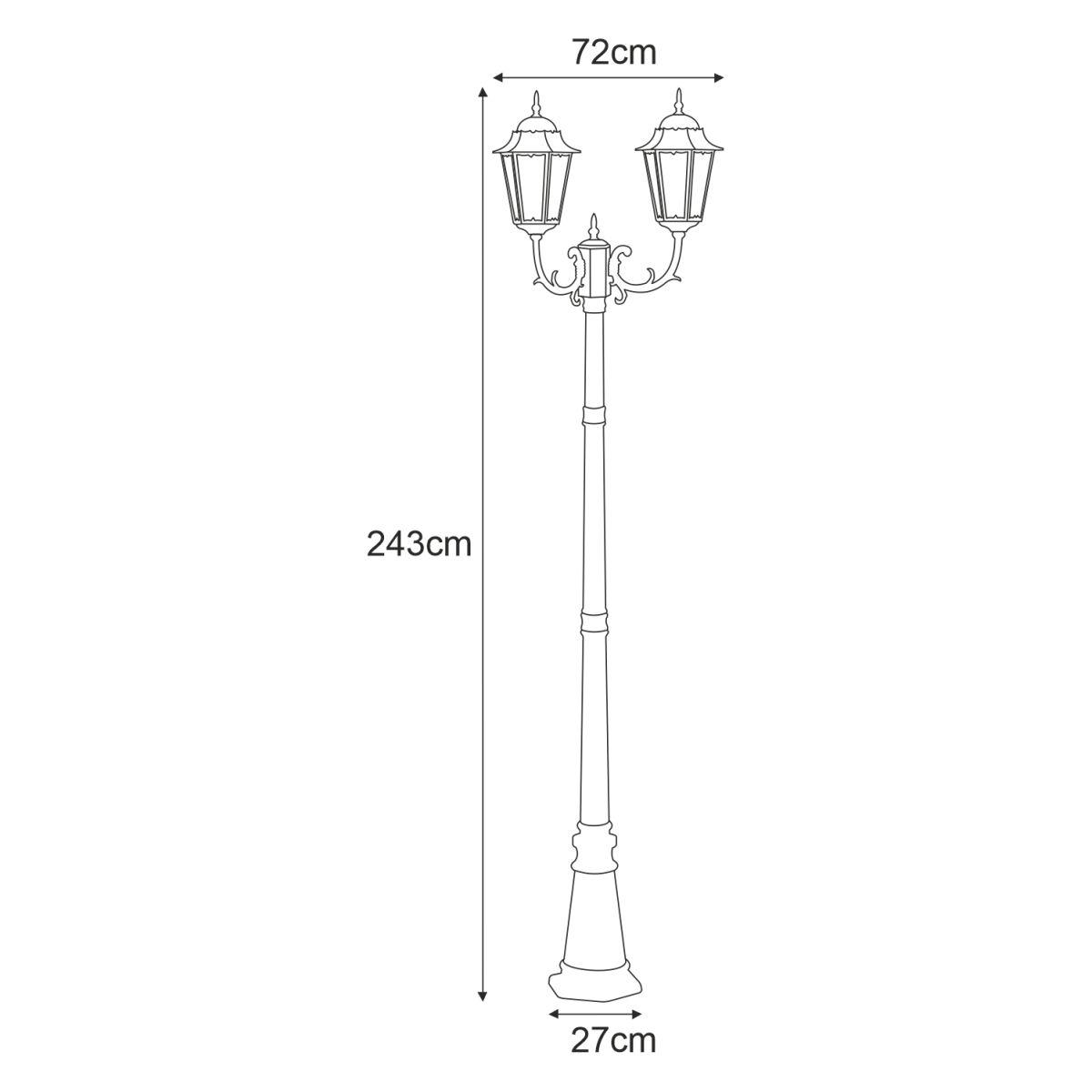 Lampa ogrodowa stojąca K-7006A2/2 LOZANA 72x243x27 cm do ogrodu czarny nr. 2