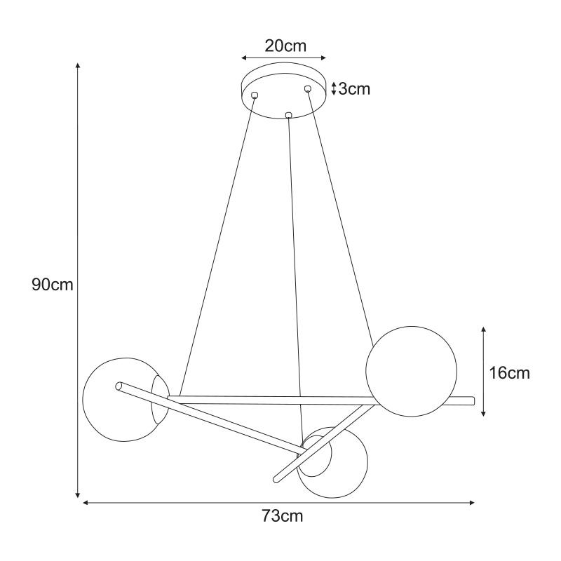 Lampa wisząca K-4966 ARTON 73x90x73 cm do salonu lub pokoju czarny/biały matowy nr. 6