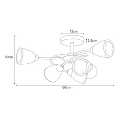 Lampa sufitowa K-JSL-6059/6 AB PLATO 60x30x60 cm do salonu lub pokoju patyna - Miniaturka zdjęcia nr 3