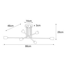 Lampa sufitowa K-4393 SITYA WHITE 86x26x46 cm do sypialni lub pokoju biały - Miniaturka zdjęcia nr 3