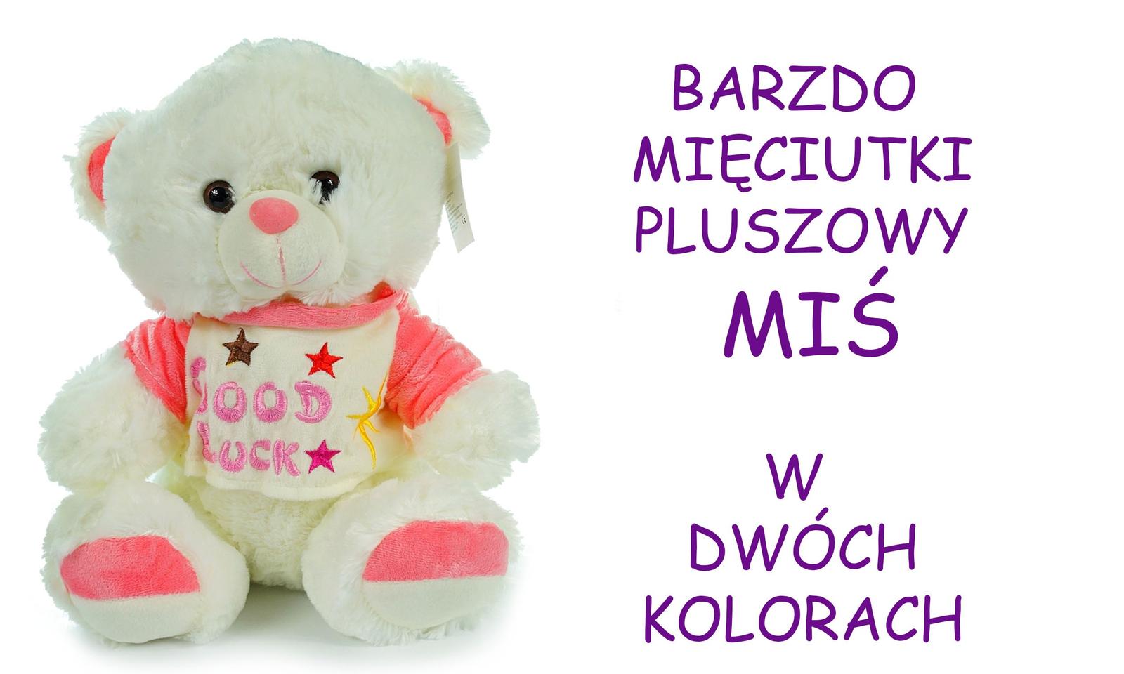 Miś maskotka przytulanka misiu 35cm food good różowy ecru nr. 4