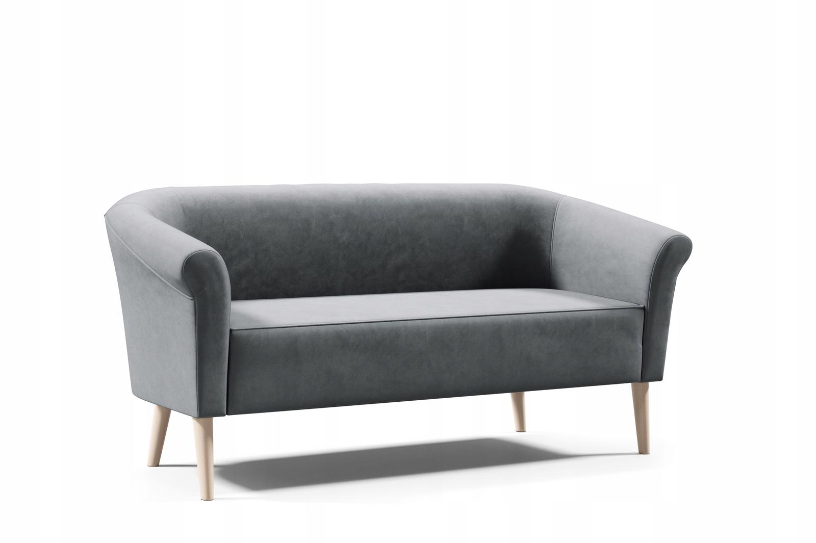 Sofa ESPERO 176x57x70 cm trzyosobowa  w stylu skandynawskim welur jasnobrązowa do salonu nr. 3