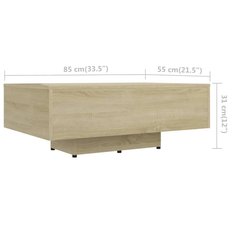 Stolik kawowy 85x55x31 cm dąb sonoma elegancki do salonu - Miniaturka zdjęcia nr 6