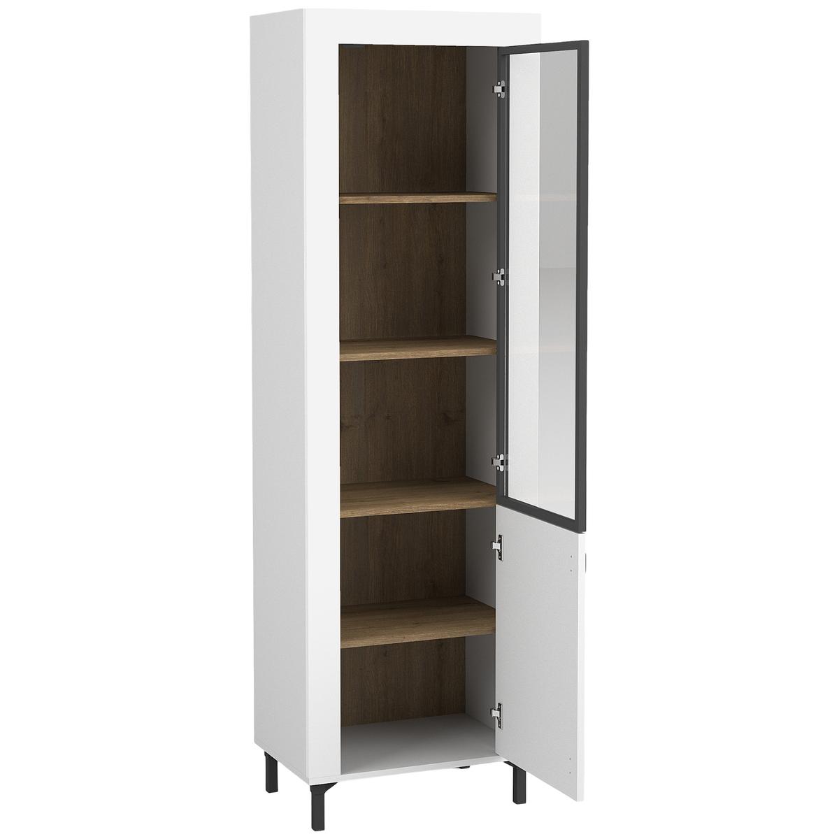 Witryna 60x40x193,5 cm Mossa z dwoma drzwiczkami biały do salonu nr. 2