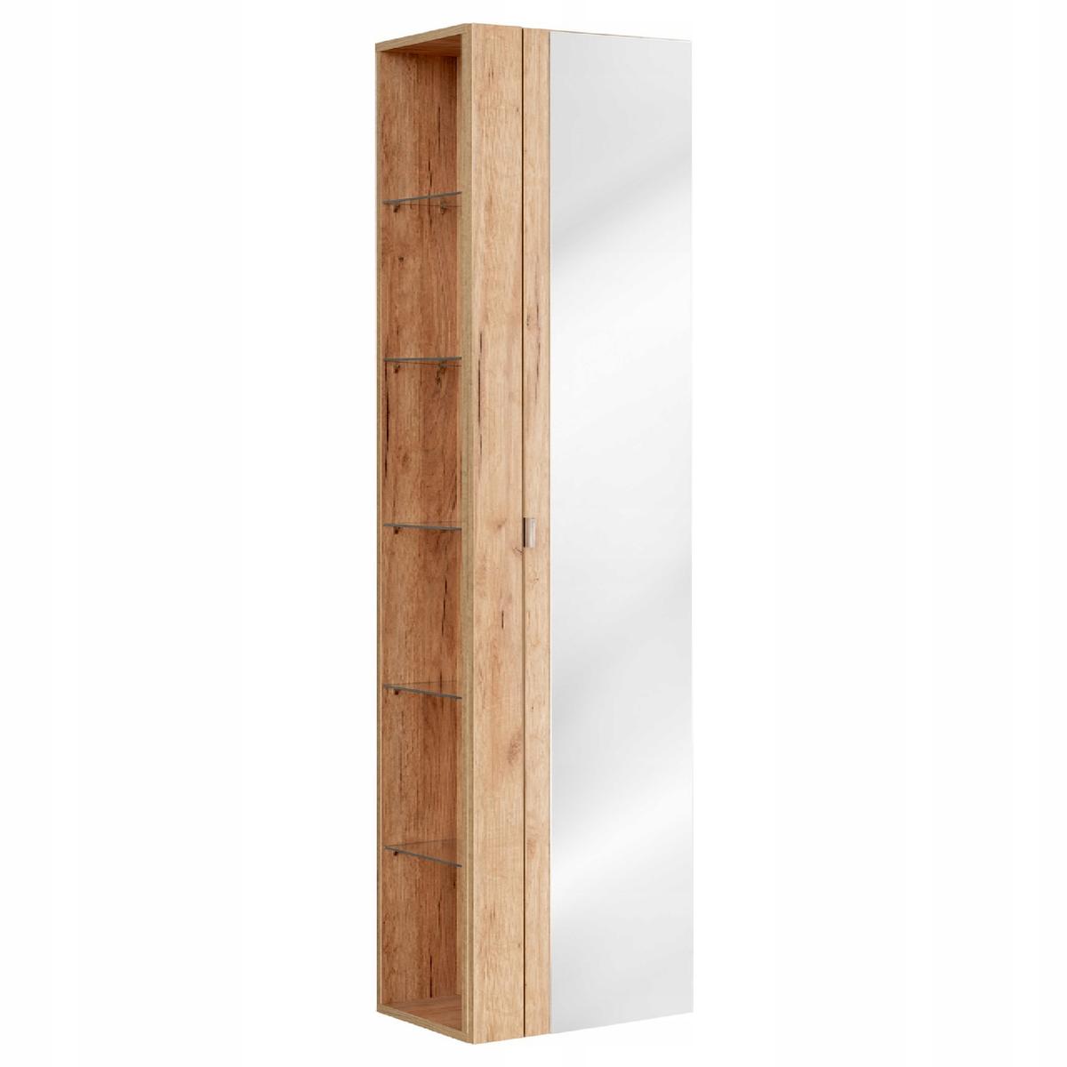 Szafka łazienkowa z lustrem CAPRI OAK 45x33x170 cm wisząca dąb craft złoty 