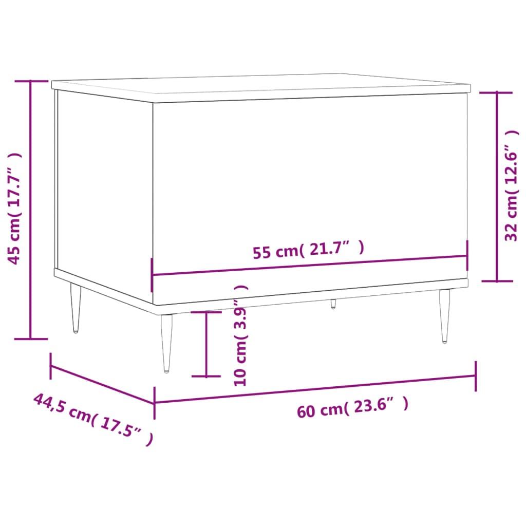 Stolik kawowy 60x44,5x45 cm z rozkładanym blatem ze schowkiem czarny do salonu nr. 11