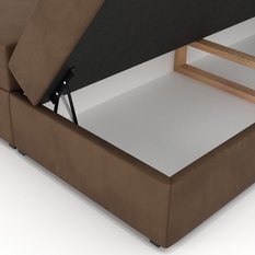 Łóżko kontynentalne 160x200x113 cm podwójne z materacem brązowe  - Miniaturka zdjęcia nr 13