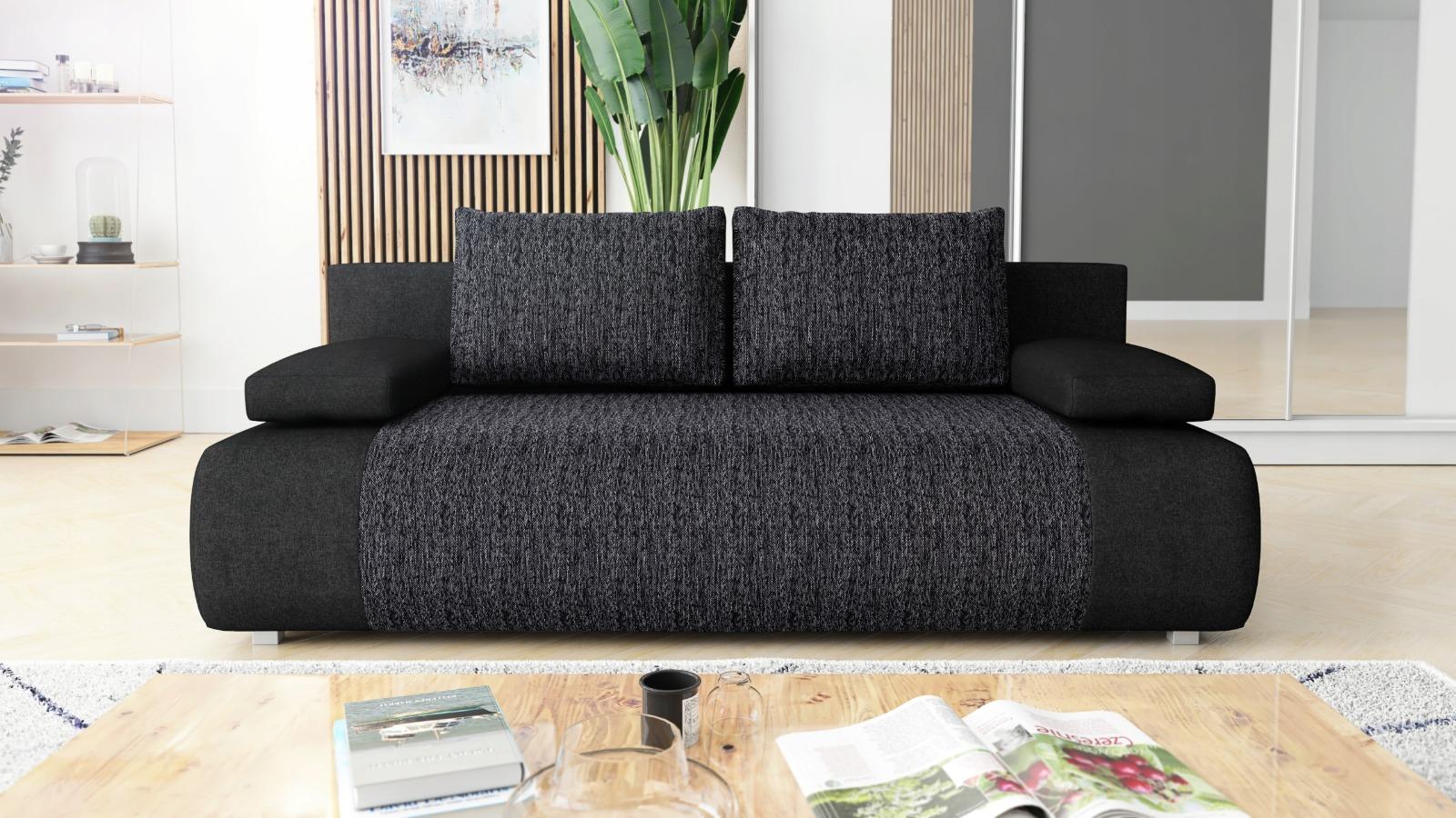 Kanapa Mia 82x204x96  cm do salonu rozkaładana berlin + sawana szara nr. 3