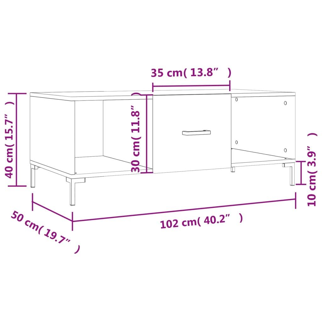 Stolik kawowy 102x50x40 cm z praktyczną szufladą i 2 przegrodami dąb sonoma do salonu nr. 11