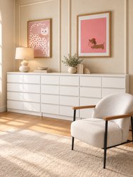 Komoda MARTUSIA 100x39x100 cm 8 szuflad do sypialni i salonu biała - Miniaturka zdjęcia nr 2