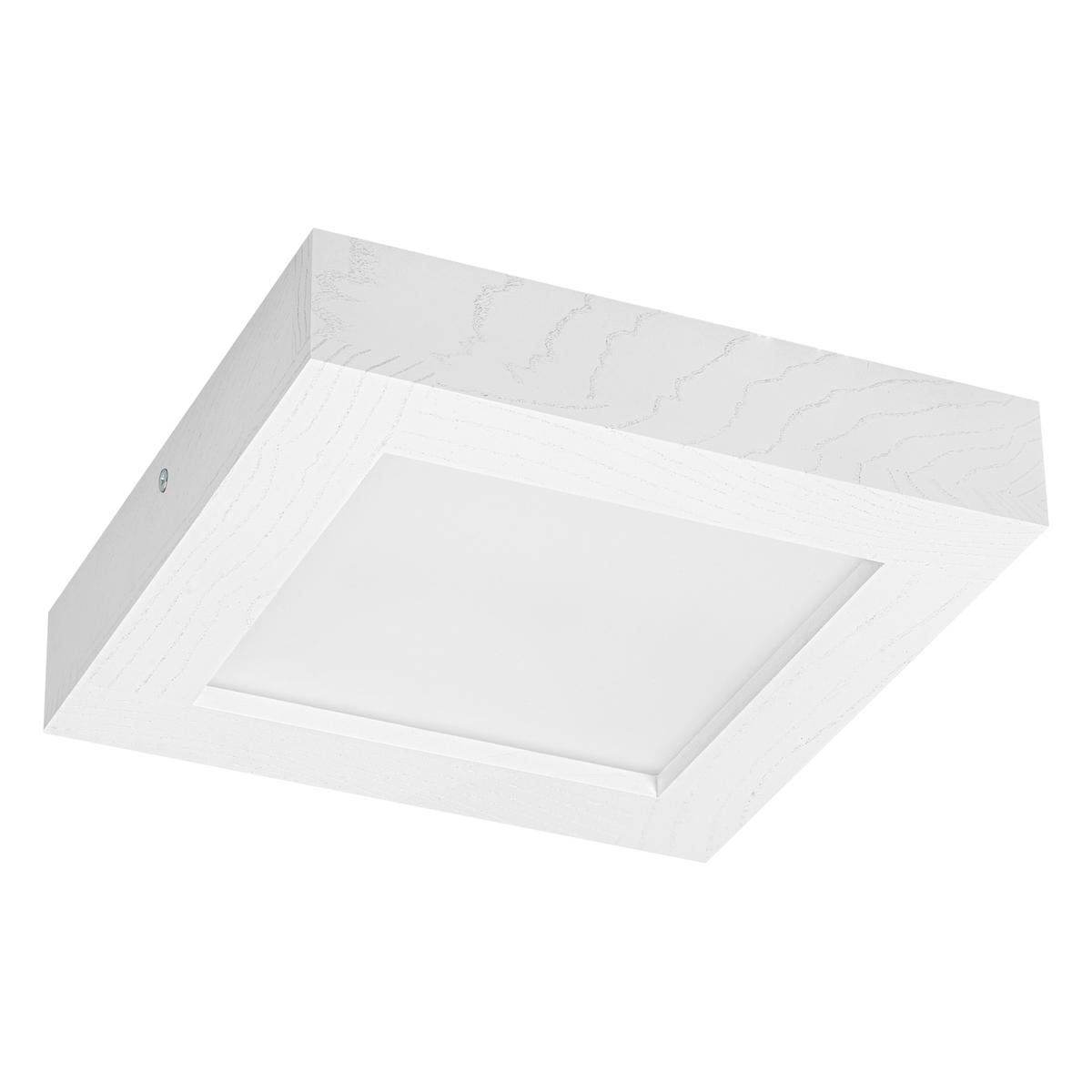 Panel LED 25 x 25 x 5 cm plafon z drewna biały 24W 4000K do salonu